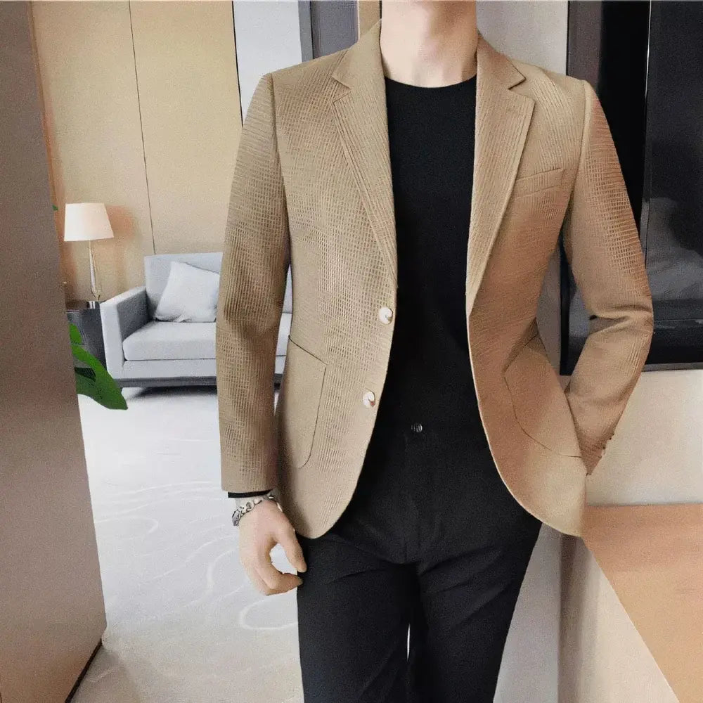 Blazer Masculino Marcanzzi Noble MZ051: elegância clássica com algodão egípcio, ideal para eventos formais. Sofisticação e durabilidade para o homem moderno.