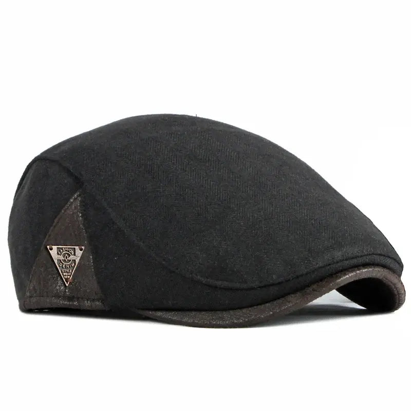 Boina Masculina Cabbie Retrô Marcanzzi MZ274 em algodão e poliéster, estilo clássico com ajuste confortável e acabamento elegante.