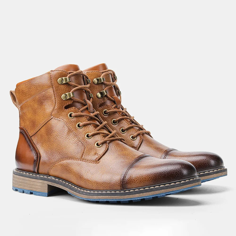 Bota Masculina de Couro Marcanzzi MZ284: durável, estilosa e confortável. Couro premium, solado emborrachado, design moderno. Ideal para uso urbano e aventuras.