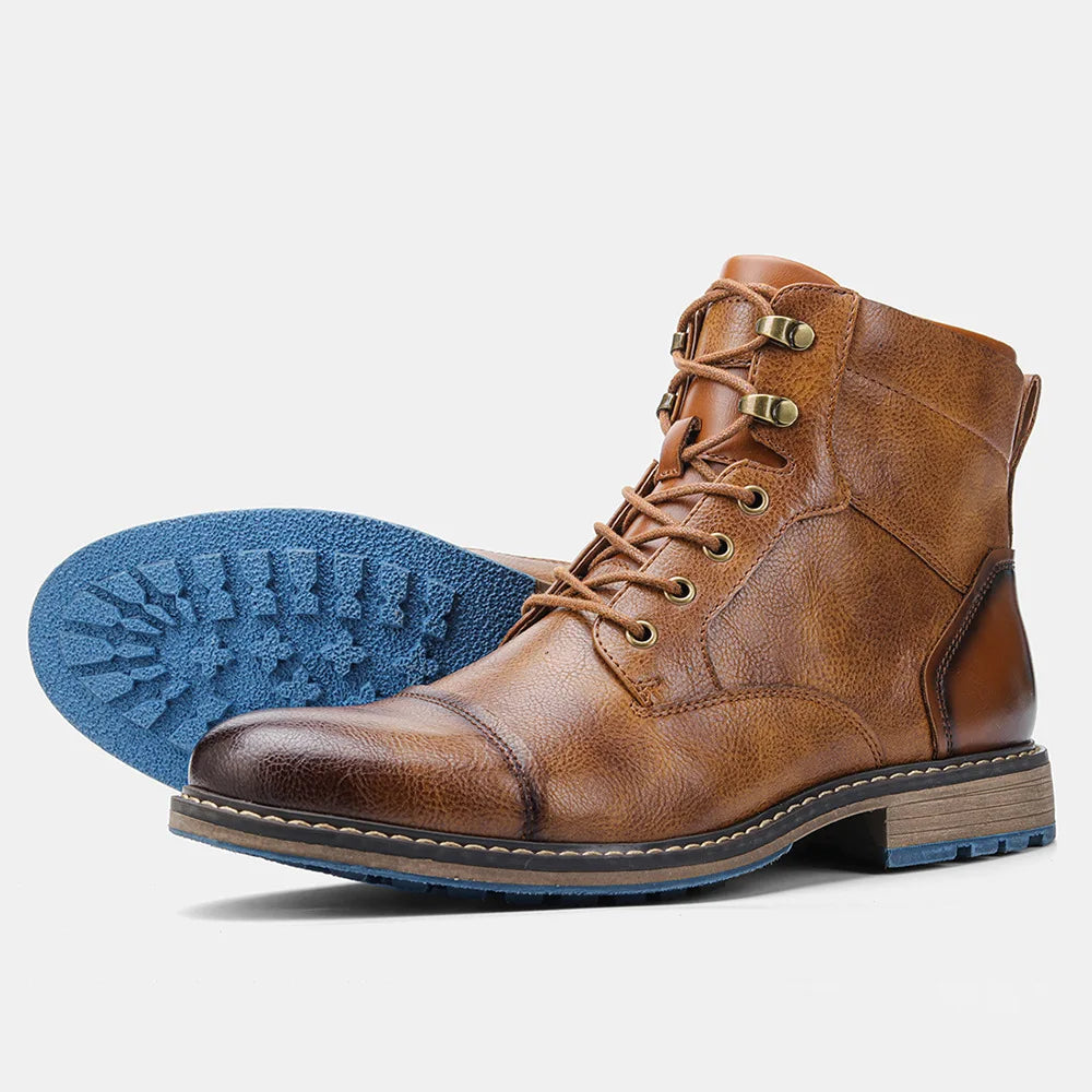 Bota Masculina de Couro Marcanzzi MZ284: durável, estilosa e confortável. Couro premium, solado emborrachado, design moderno. Ideal para uso urbano e aventuras.