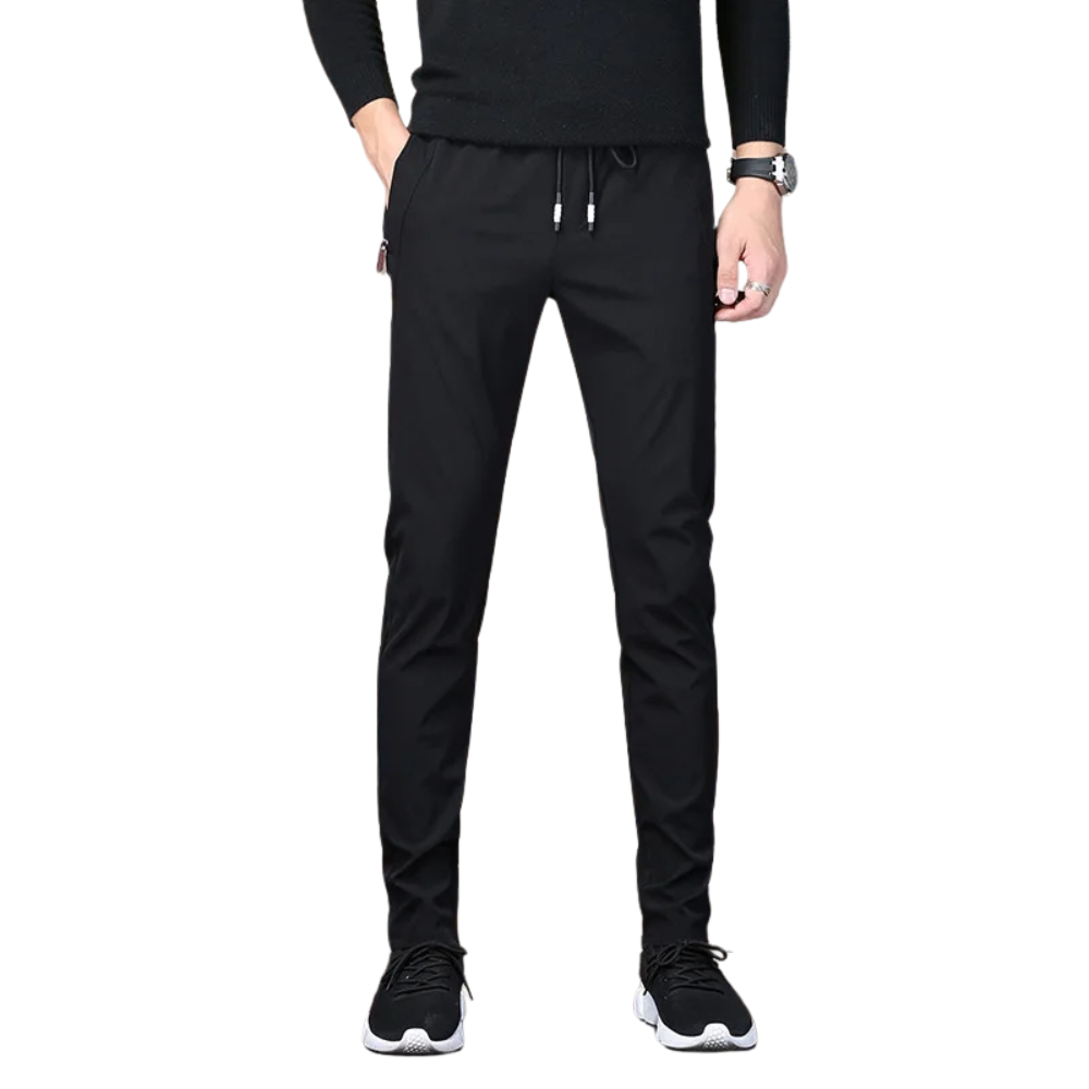 Calça Casual Masculina Marcanzzi Elastic MZ258 em cores neutras, com design slim, fechamento flexível e bolsos práticos para estilo e conforto diário.