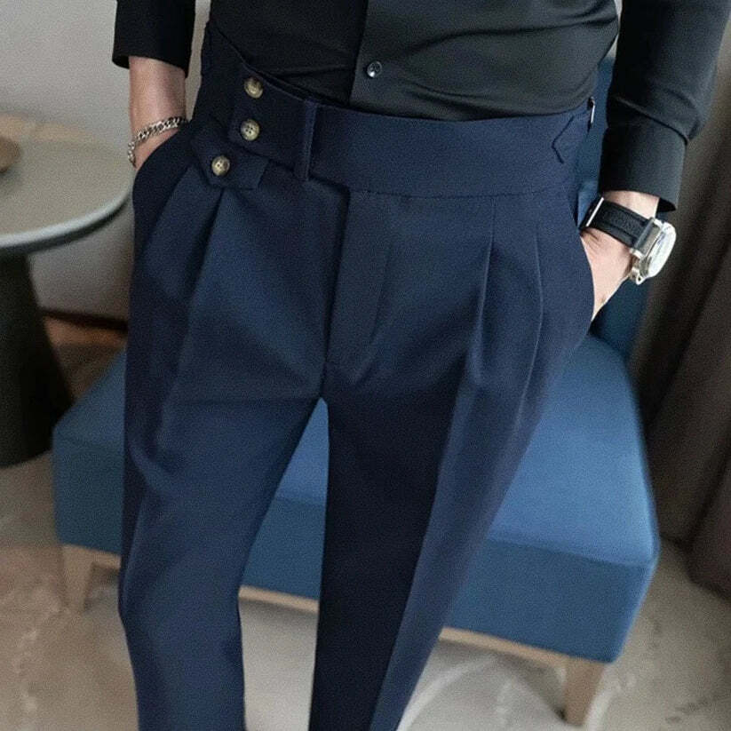 Calça de Alfaiataria Masculina Marcanzzi MZ253 confeccionada em materiais de alta qualidade, com corte clássico, caimento impecável e estilo refinado.