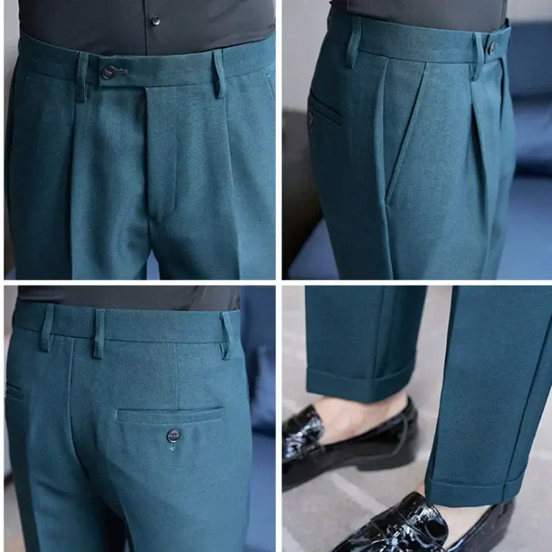 Calça de Alfaiataria Masculina Marcanzzi MZ255 em tecido premium, com corte moderno, caimento impecável e design sofisticado para várias ocasiões.
