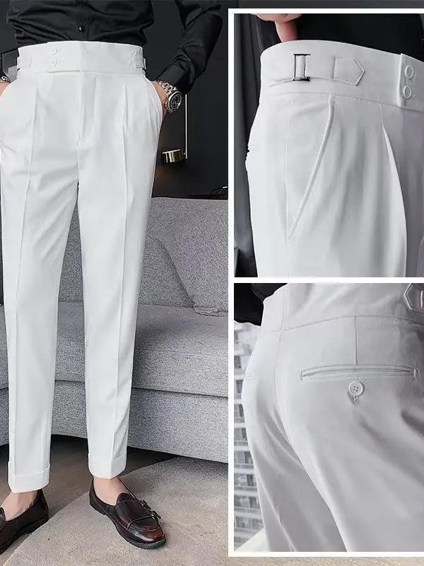 Calça de Alfaiataria Masculina Marcanzzi MZ256 feita em tecido premium, com corte tradicional, caimento perfeito e estilo elegante para várias ocasiões.