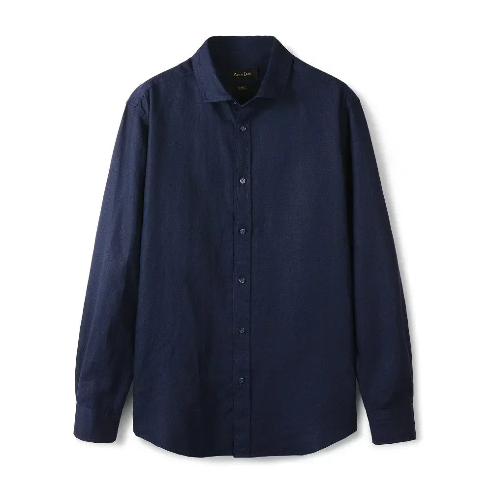 Camisa de Linho Lisa Masculina Marcanzzi MZ790 confeccionada em linho de alta qualidade, leve, confortável e elegante para uso casual ou formal.