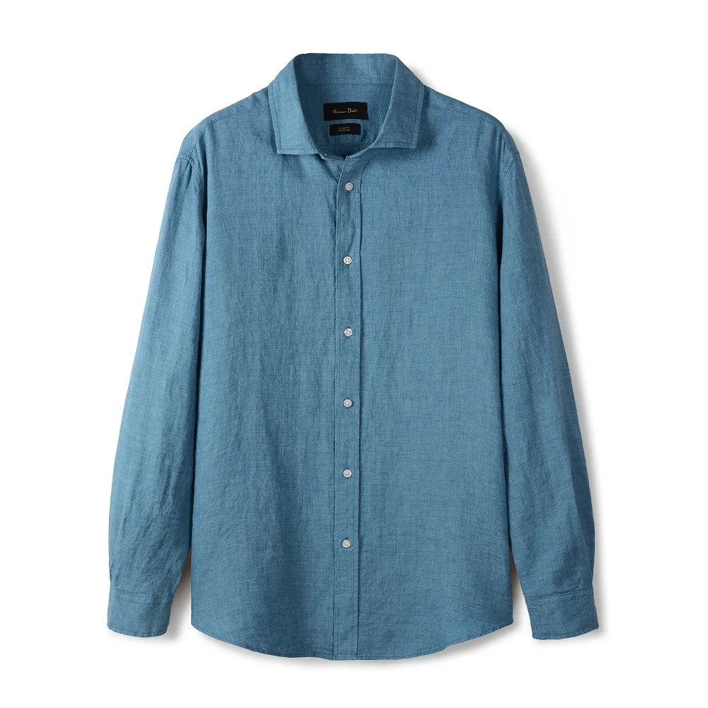 Camisa de Linho Lisa Masculina Marcanzzi MZ790 confeccionada em linho de alta qualidade, leve, confortável e elegante para uso casual ou formal.