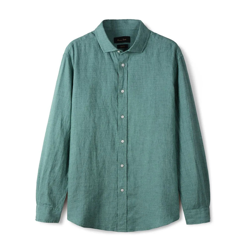 Camisa de Linho Lisa Masculina Marcanzzi MZ790 confeccionada em linho de alta qualidade, leve, confortável e elegante para uso casual ou formal.