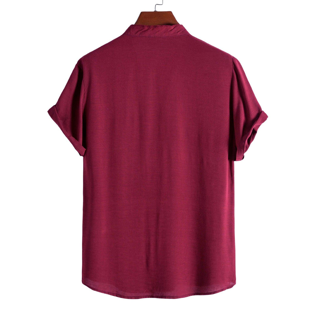 Camisa de Linho Masculina Gola Padre Marcanzzi MZ793 em linho de alta qualidade, leve e respirável, com caimento refinado para ocasiões casuais ou formais.