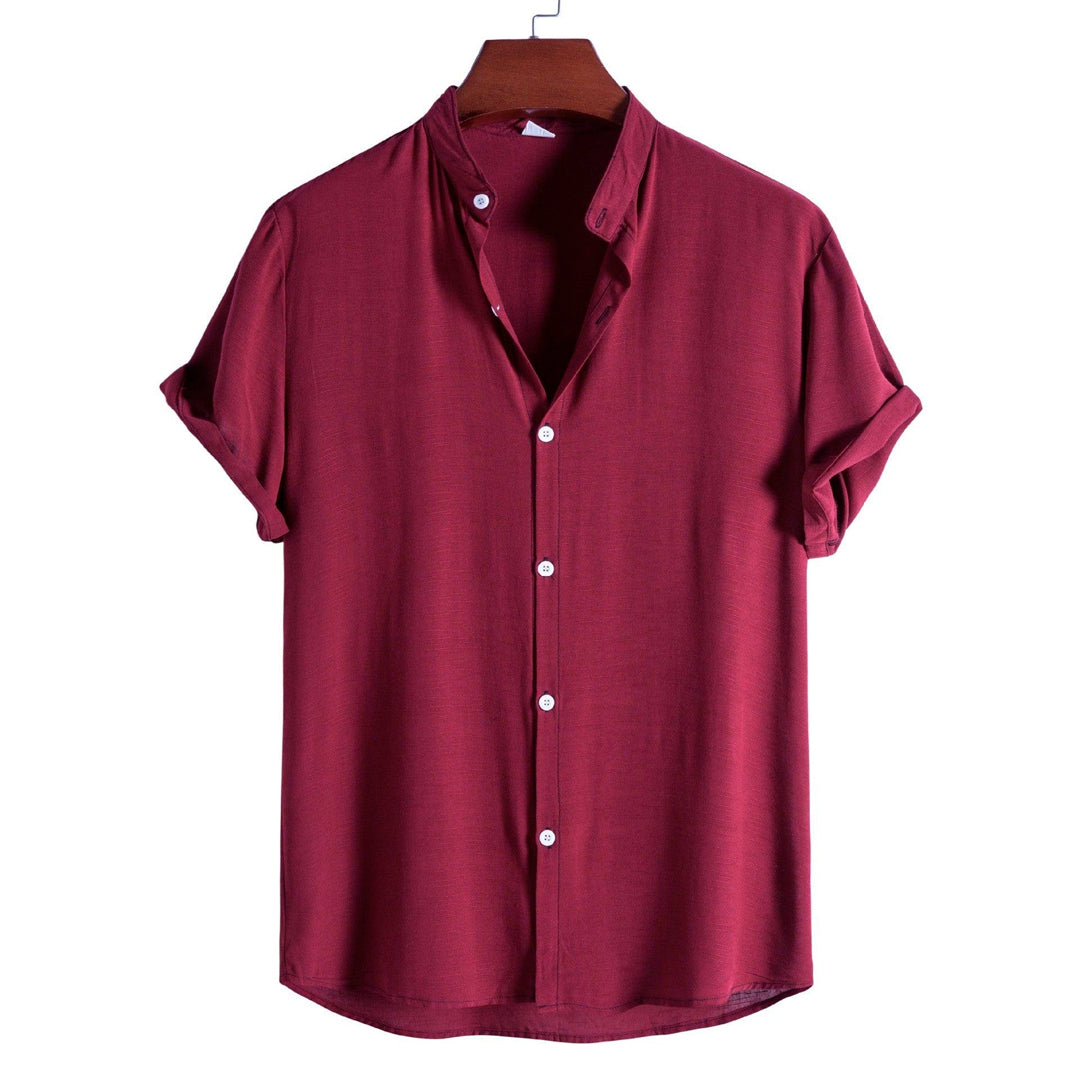 Camisa de Linho Masculina Gola Padre Marcanzzi MZ793 em linho de alta qualidade, leve e respirável, com caimento refinado para ocasiões casuais ou formais.