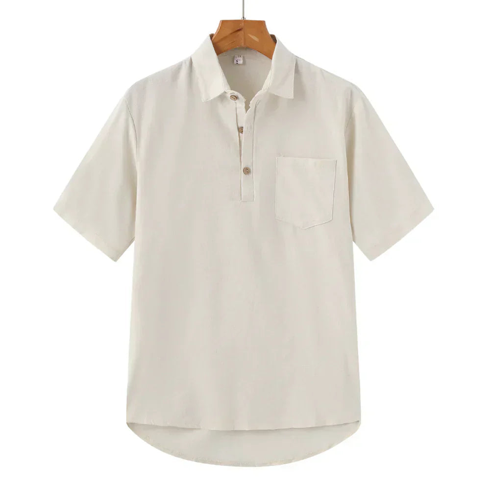 Camisa de Linho Masculina Marcanzzi Medelín MZ794 feita em linho de alta qualidade, respirável e leve, com caimento refinado e estilo sofisticado.