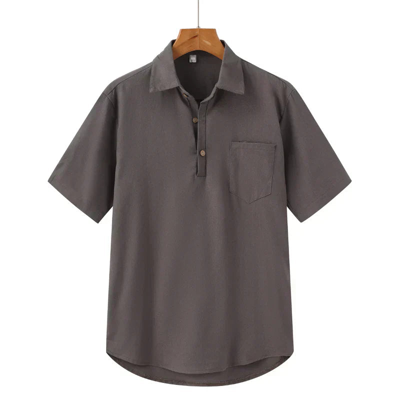 Camisa de Linho Masculina Marcanzzi Medelín MZ794 feita em linho de alta qualidade, respirável e leve, com caimento refinado e estilo sofisticado.