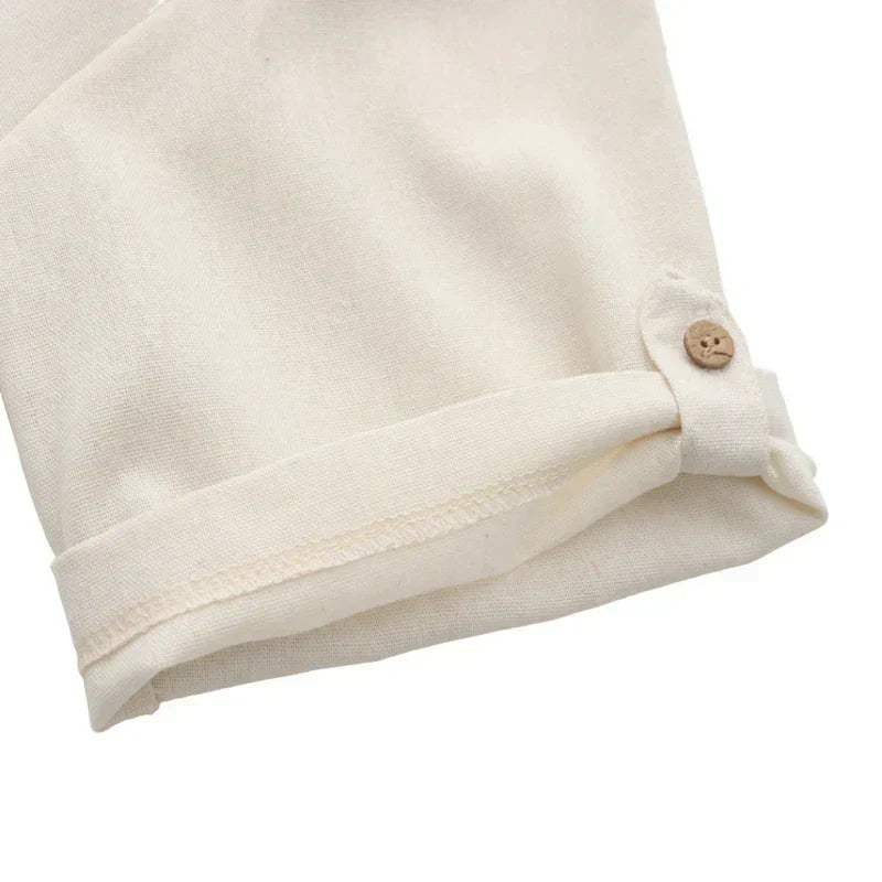 Camisa de Linho Masculina Marcanzzi Medelín MZ794 feita em linho de alta qualidade, respirável e leve, com caimento refinado e estilo sofisticado.