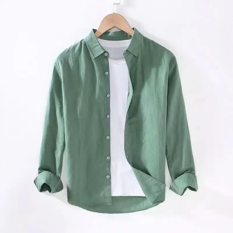Camisa de Linho Masculina Marcanzzi MZ566 em linho premium, disponível em várias cores. Design clássico, respirável e elegante para looks refinados.