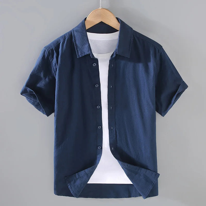Camisa de Linho Masculina Marcanzzi MZ796 confeccionada em linho premium, leve e resistente, com caimento clássico e design elegante para ocasiões sociais.