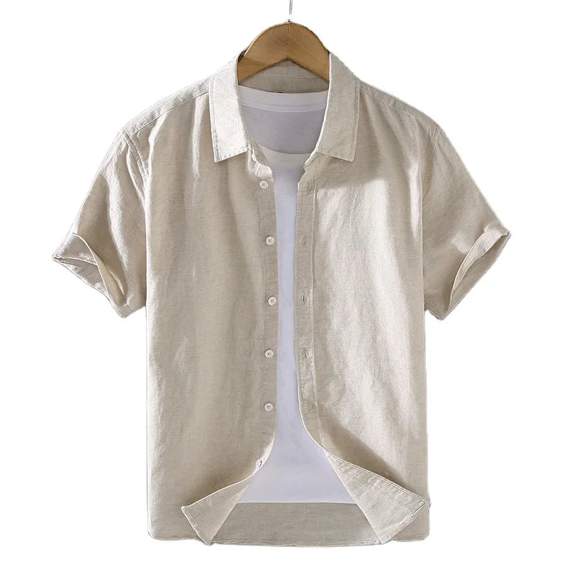 Camisa de Linho Masculina Marcanzzi MZ796 confeccionada em linho premium, leve e resistente, com caimento clássico e design elegante para ocasiões sociais.