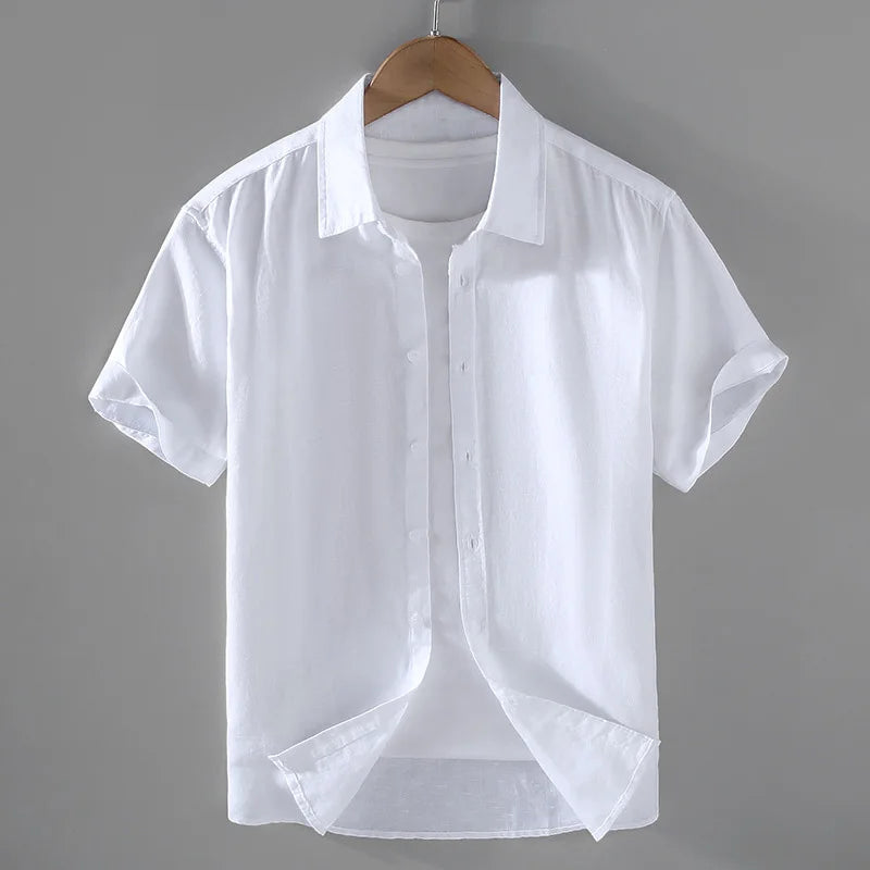 Camisa de Linho Masculina Marcanzzi MZ796 confeccionada em linho premium, leve e resistente, com caimento clássico e design elegante para ocasiões sociais.