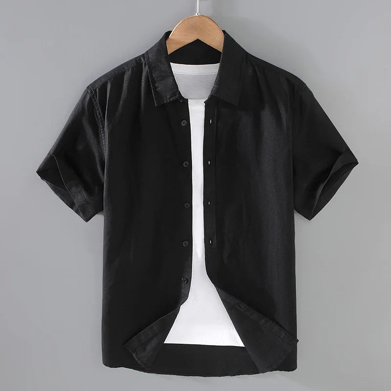 Camisa de Linho Masculina Marcanzzi MZ796 confeccionada em linho premium, leve e resistente, com caimento clássico e design elegante para ocasiões sociais.