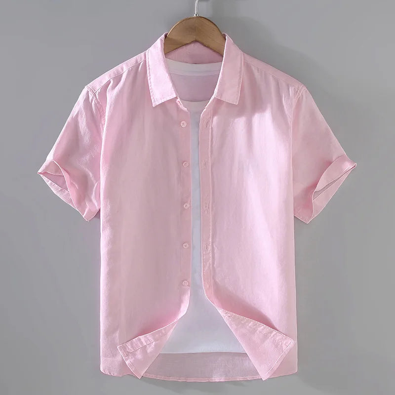 Camisa de Linho Masculina Marcanzzi MZ796 confeccionada em linho premium, leve e resistente, com caimento clássico e design elegante para ocasiões sociais.