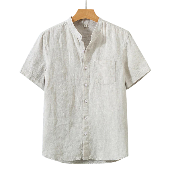 Camisa de Linho Masculina Marcanzzi Premium MZ795 confeccionada em linho nobre, respirável e sofisticada, com caimento clássico e elegante para eventos.