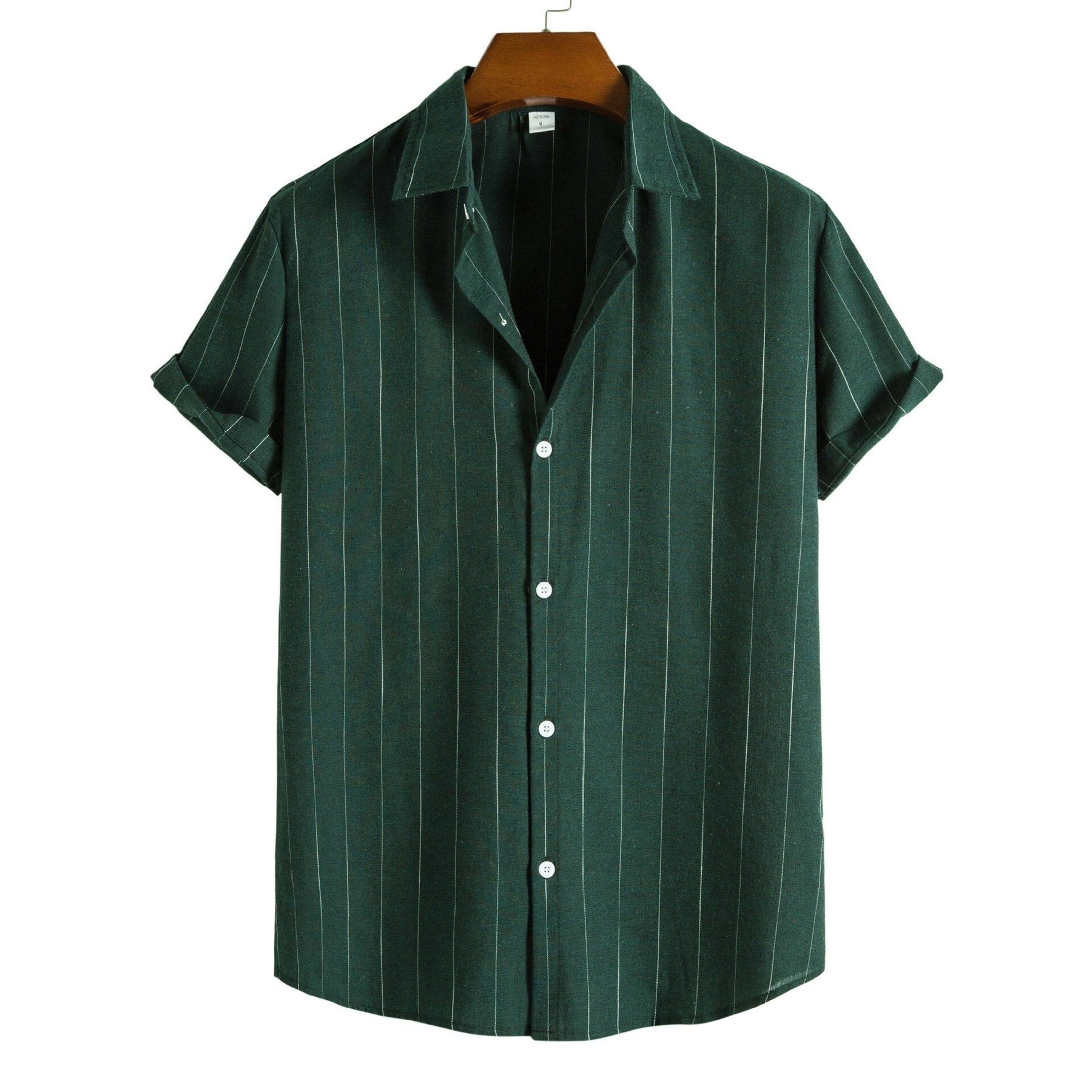 Camisa Manga Curta Marcanzzi Mare MZ582 com listras modernas, tecido leve e confortável, ideal para looks casuais e sofisticados.