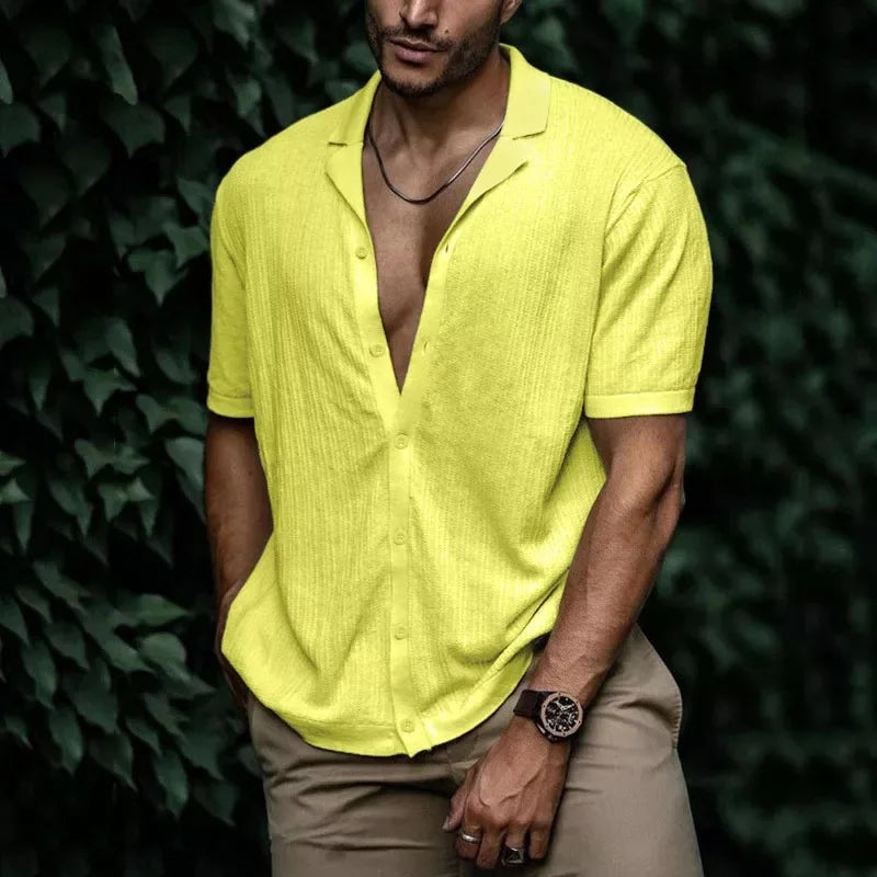 Camisa Masculina Marcanzzi MZ020 em algodão com poliéster, modelagem ajustada e gola polo clássica, ideal para ocasiões casuais ou formais.