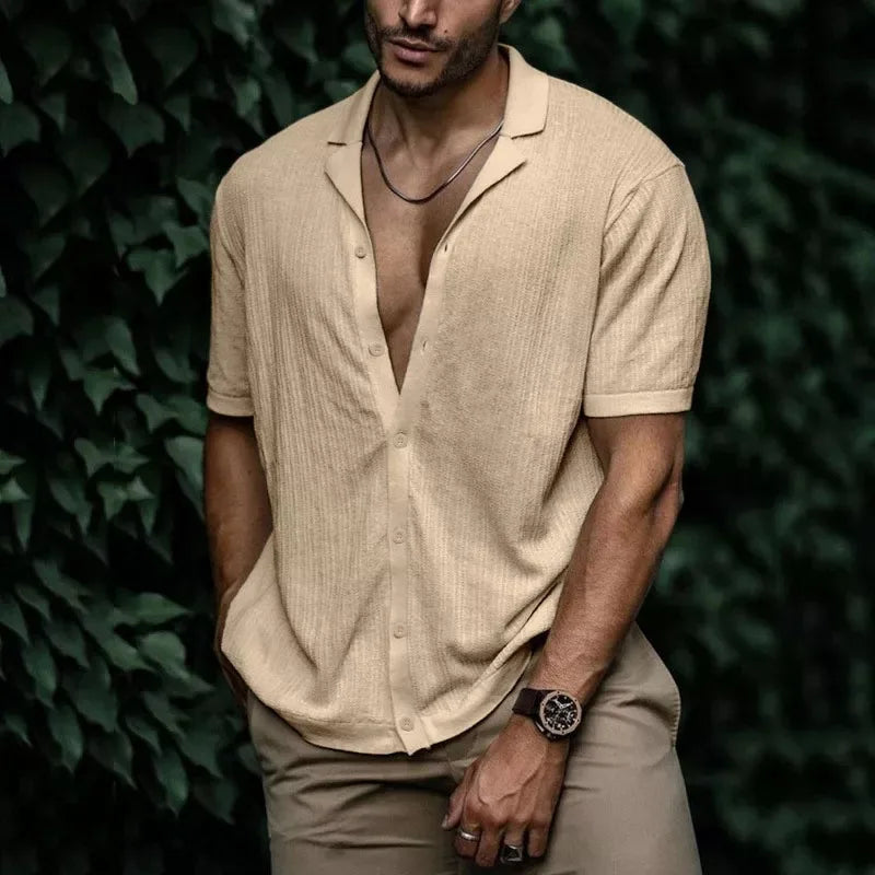 Camisa Masculina Marcanzzi MZ020 em algodão com poliéster, modelagem ajustada e gola polo clássica, ideal para ocasiões casuais ou formais.