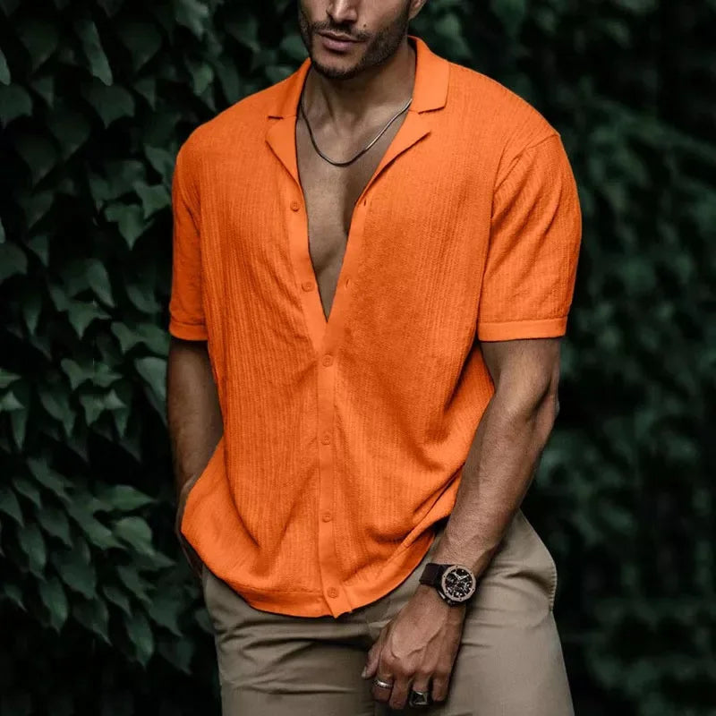 Camisa Masculina Marcanzzi MZ020 em algodão com poliéster, modelagem ajustada e gola polo clássica, ideal para ocasiões casuais ou formais.