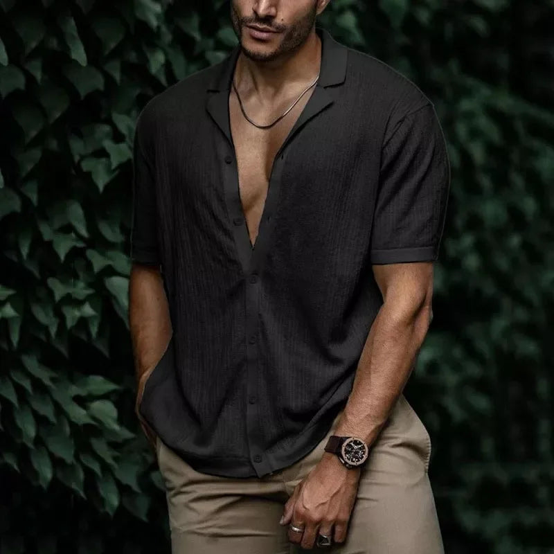 Camisa Masculina Marcanzzi MZ020 em algodão com poliéster, modelagem ajustada e gola polo clássica, ideal para ocasiões casuais ou formais.