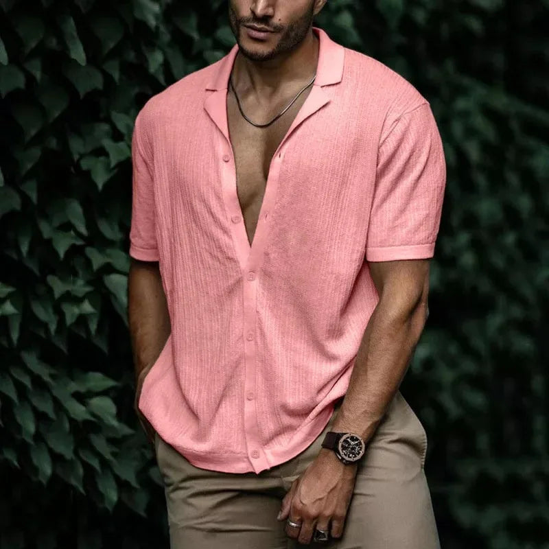 Camisa Masculina Marcanzzi MZ020 em algodão com poliéster, modelagem ajustada e gola polo clássica, ideal para ocasiões casuais ou formais.