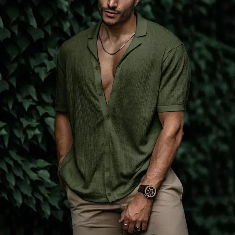 Camisa Masculina Marcanzzi MZ020 em algodão com poliéster, modelagem ajustada e gola polo clássica, ideal para ocasiões casuais ou formais.