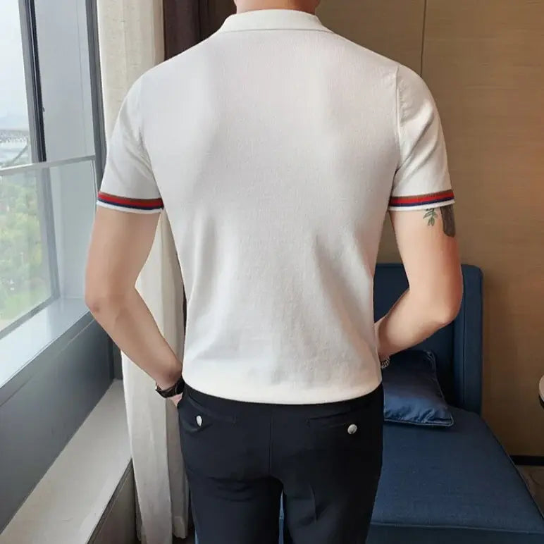 Camisa Polo Masculina Marcanzzi Puzzle MZ076 em tecido premium, com design exclusivo, costuras reforçadas e acabamento elegante.