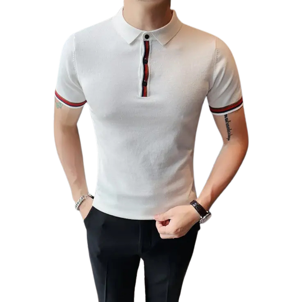 Camisa Polo Masculina Marcanzzi Puzzle MZ076 em tecido premium, com design exclusivo, costuras reforçadas e acabamento elegante.