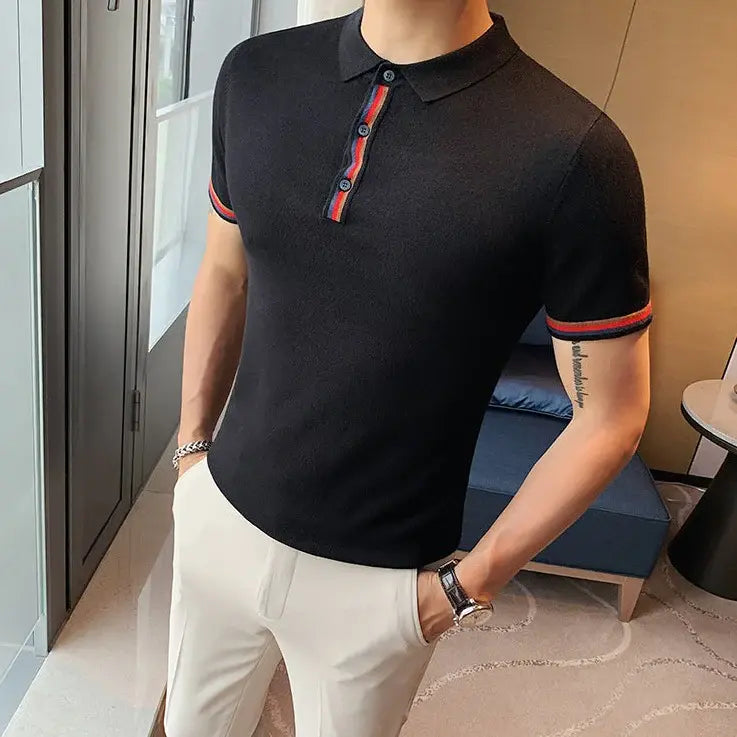 Camisa Polo Masculina Marcanzzi Puzzle MZ076 em tecido premium, com design exclusivo, costuras reforçadas e acabamento elegante.