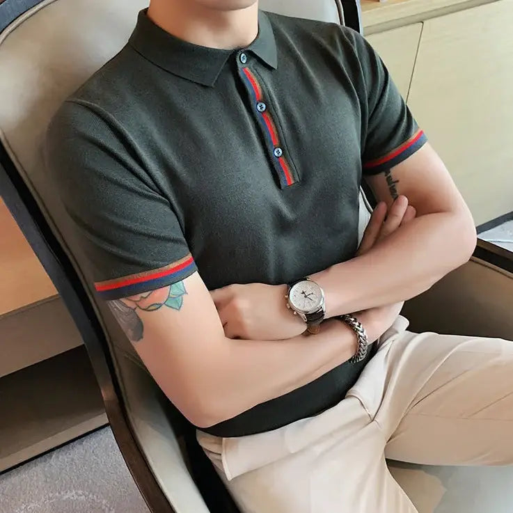 Camisa Polo Masculina Marcanzzi Puzzle MZ076 em tecido premium, com design exclusivo, costuras reforçadas e acabamento elegante.