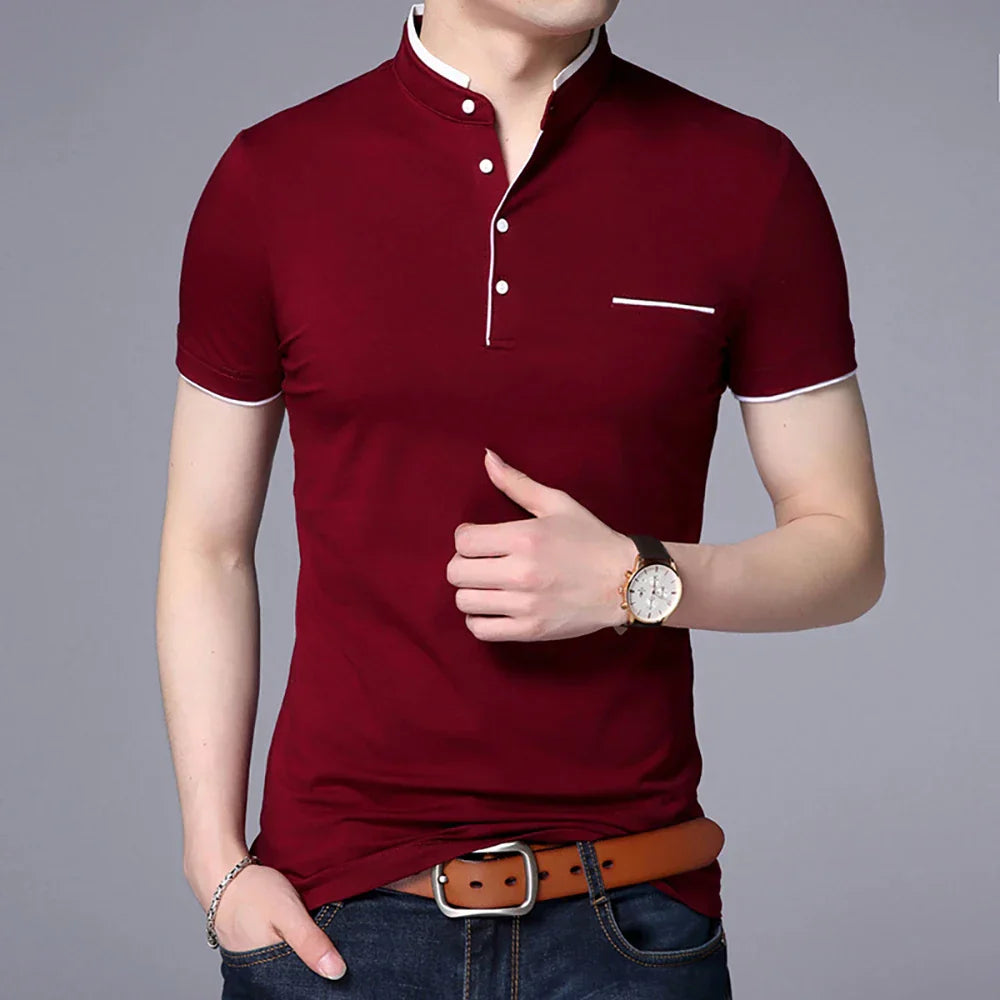 Camisa Polo Masculina Romenzi Beyond RZ079, confeccionada em algodão e poliéster, com toque suave e design versátil para diferentes ocasiões.