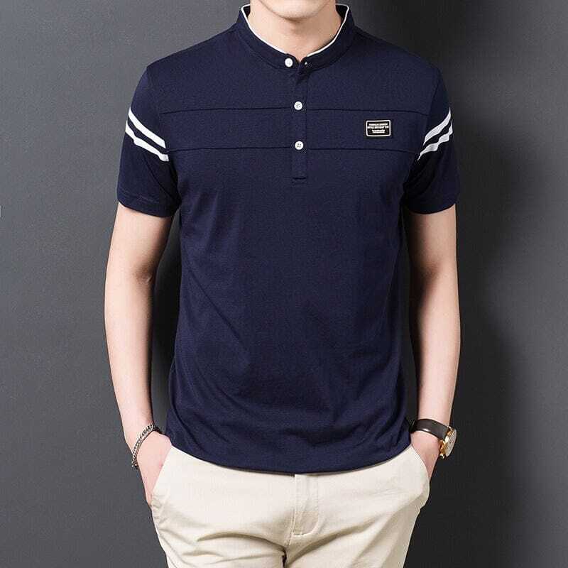 Camisa Polo Masculina Romenzi Elite RZ080, confeccionada em algodão e poliéster, com design versátil, ideal para o dia a dia e ocasiões elegantes.