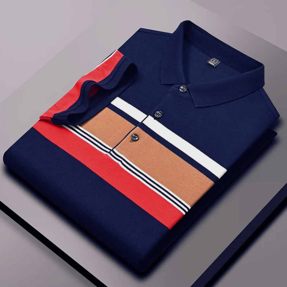 Camisa Polo Masculina Romenzi Prestige RZ081, feita em algodão e poliéster, com design clássico e respirável, ideal para várias ocasiões.
