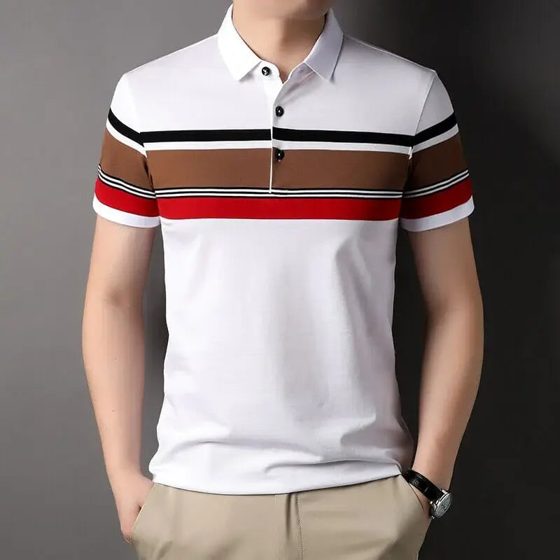 Camisa Polo Masculina Romenzi Prestige RZ081, feita em algodão e poliéster, com design clássico e respirável, ideal para várias ocasiões.