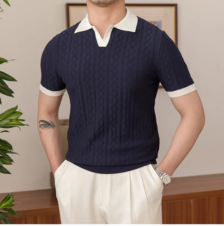 Camisa Polo Masculina Tricot Madrid Marcanzzi MZ016: elegância, conforto e versatilidade. Design impecável e materiais de alta qualidade para o homem moderno.