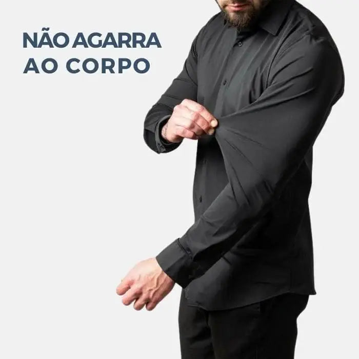 Camisa Social de Algodão Masculina Marcanzzi MZ083 feita em tecido respirável com caimento elegante, conforto superior e estilo versátil para todas as ocasiões.