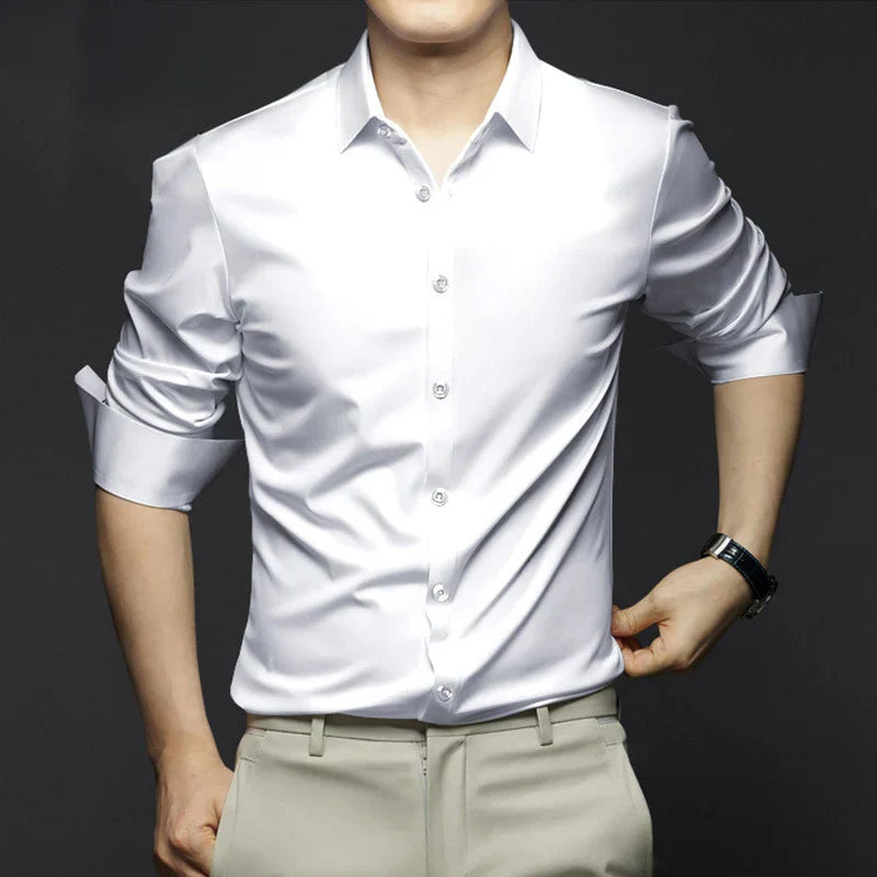 Camisa Social Masculina Spectre Marcanzzi MZ014: sofisticação e conforto em design moderno. Ideal para eventos formais e casuais. Alta qualidade e durabilidade.
