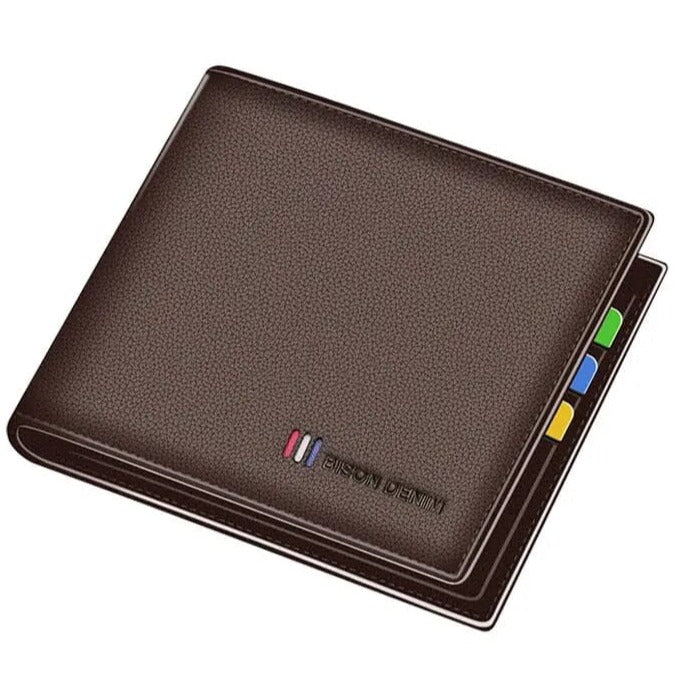 Carteira Masculina de Couro Bison Marcanzzi MZ479 em couro PU premium com design funcional e elegante para praticidade e organização diária.