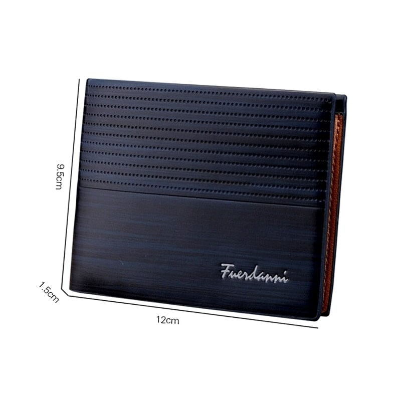 Carteira Masculina Denner Marcanzzi MZ485 em couro PU, design minimalista, compacta, elegante e resistente. Ideal para documentos, CNH e cartões.