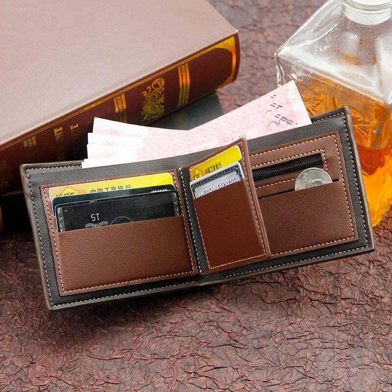 Carteira Masculina de Couro Malcom Marcanzzi MZ483 em couro PU com design elegante e funcional para praticidade e estilo no dia a dia.