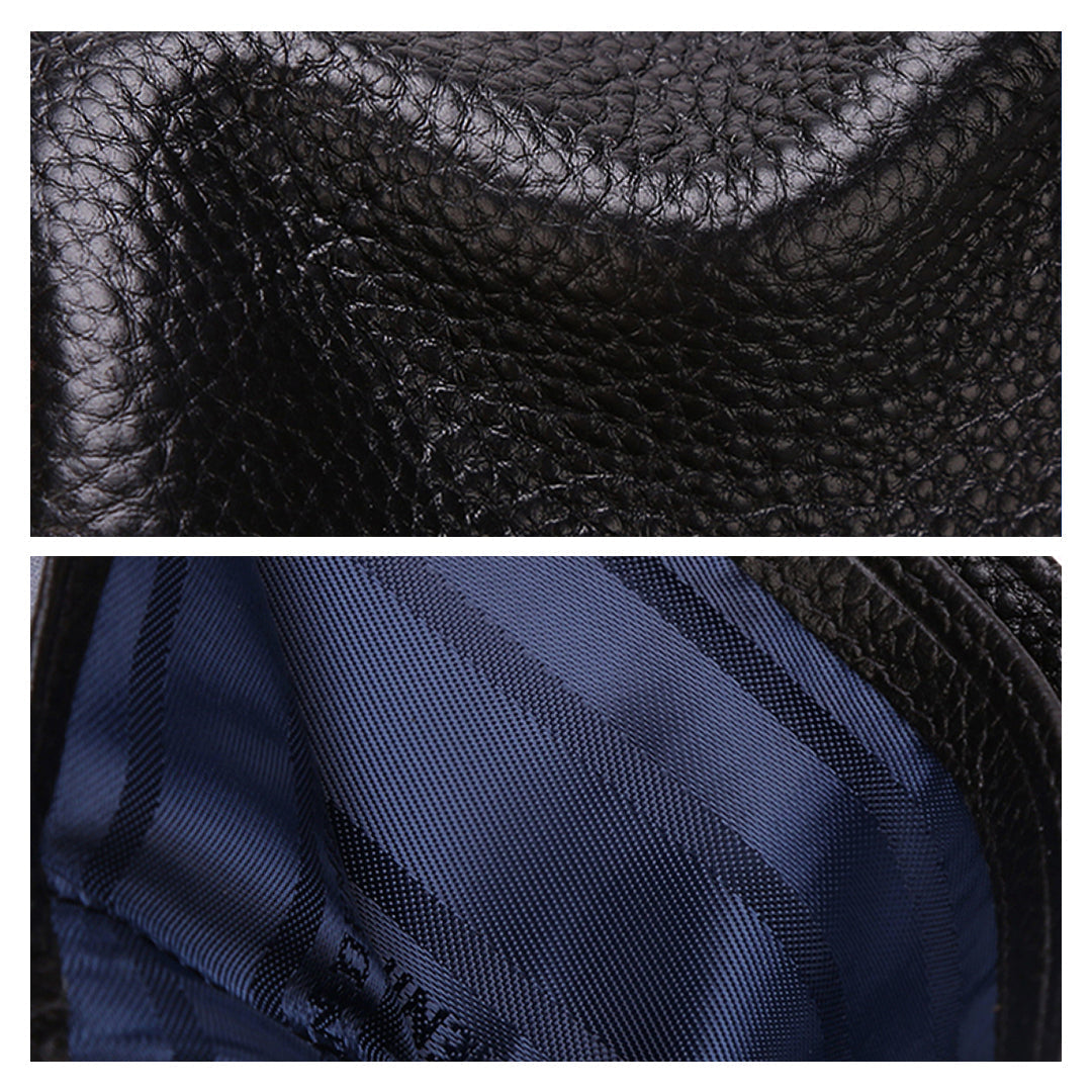 Carteira Masculina de Couro Marcanzzi MZ487 em couro legítimo, acabamento refinado, compartimentos práticos e proteção RFID contra fraudes.