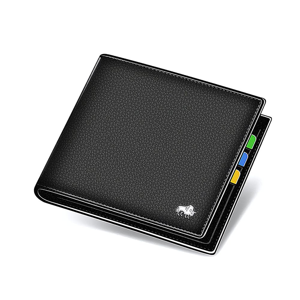 Carteira Masculina de Couro Marcanzzi MZ487 em couro legítimo, acabamento refinado, compartimentos práticos e proteção RFID contra fraudes.