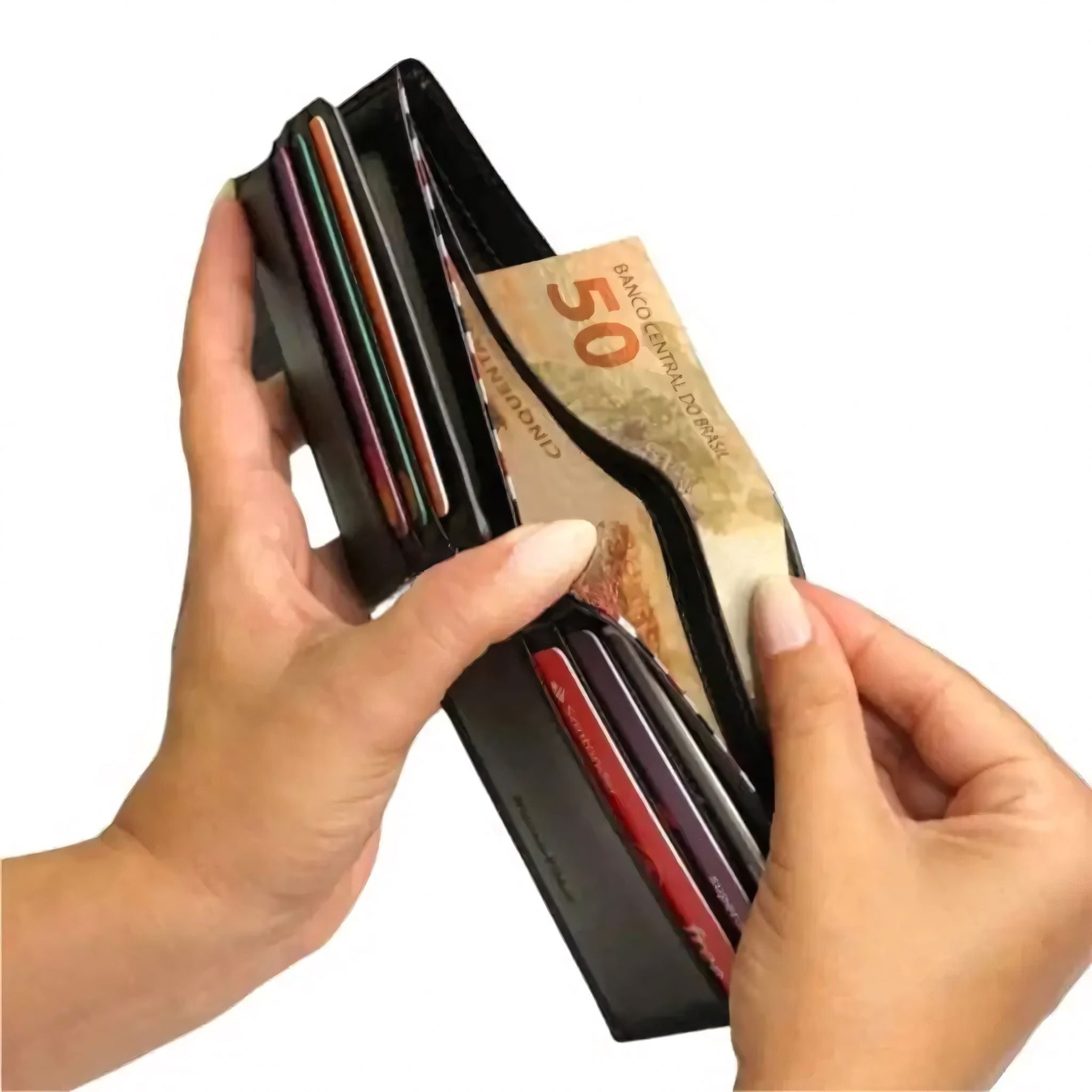 Carteira Masculina Romenzi William Polo RZ489 com couro legítimo, RFID, design elegante e compartimentos para cartões, CNH e documentos pessoais.