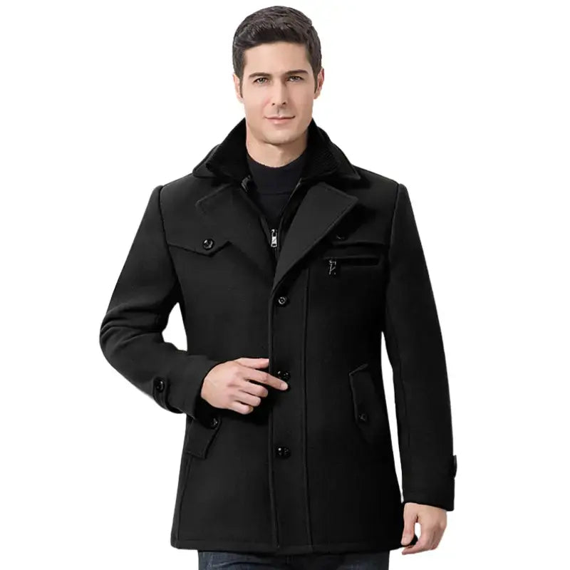 Casaco Masculino Grife Marcanzzi MZ132 em algodão e lã premium, corte inspirado no clássico britânico, resistente e leve para elegância em qualquer ocasião.