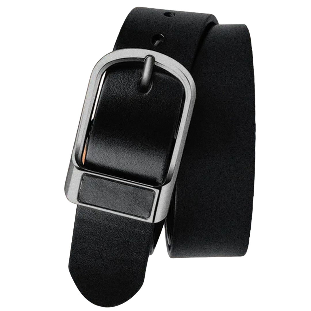 Cinto Masculino de Couro Marcanzzi Argos MZ469 em couro legítimo com design robusto e fivela metálica para estilo e personalidade marcante.