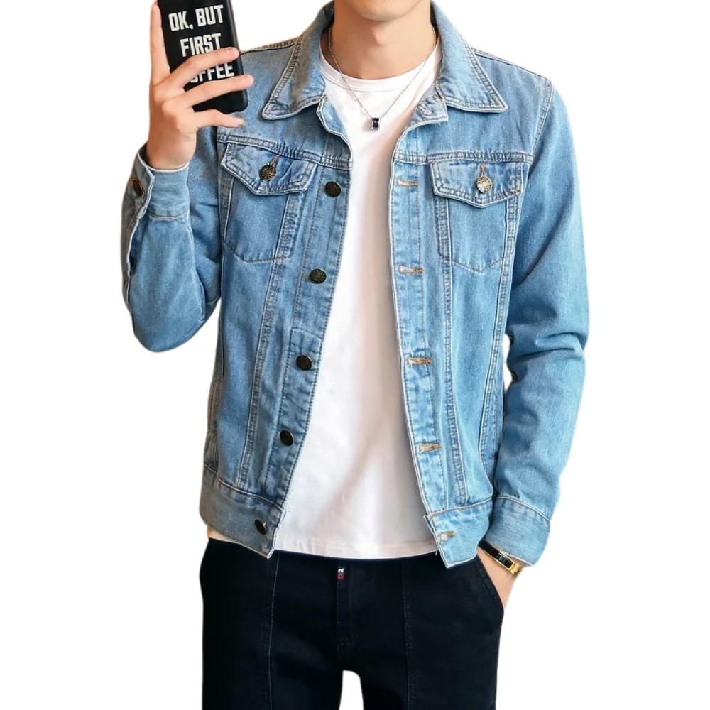 Jaqueta Jeans Masculina Casual Marcanzzi MZ159 em denim premium, resistente, versátil e confortável, perfeita para looks casuais ou combinações mais sofisticadas.